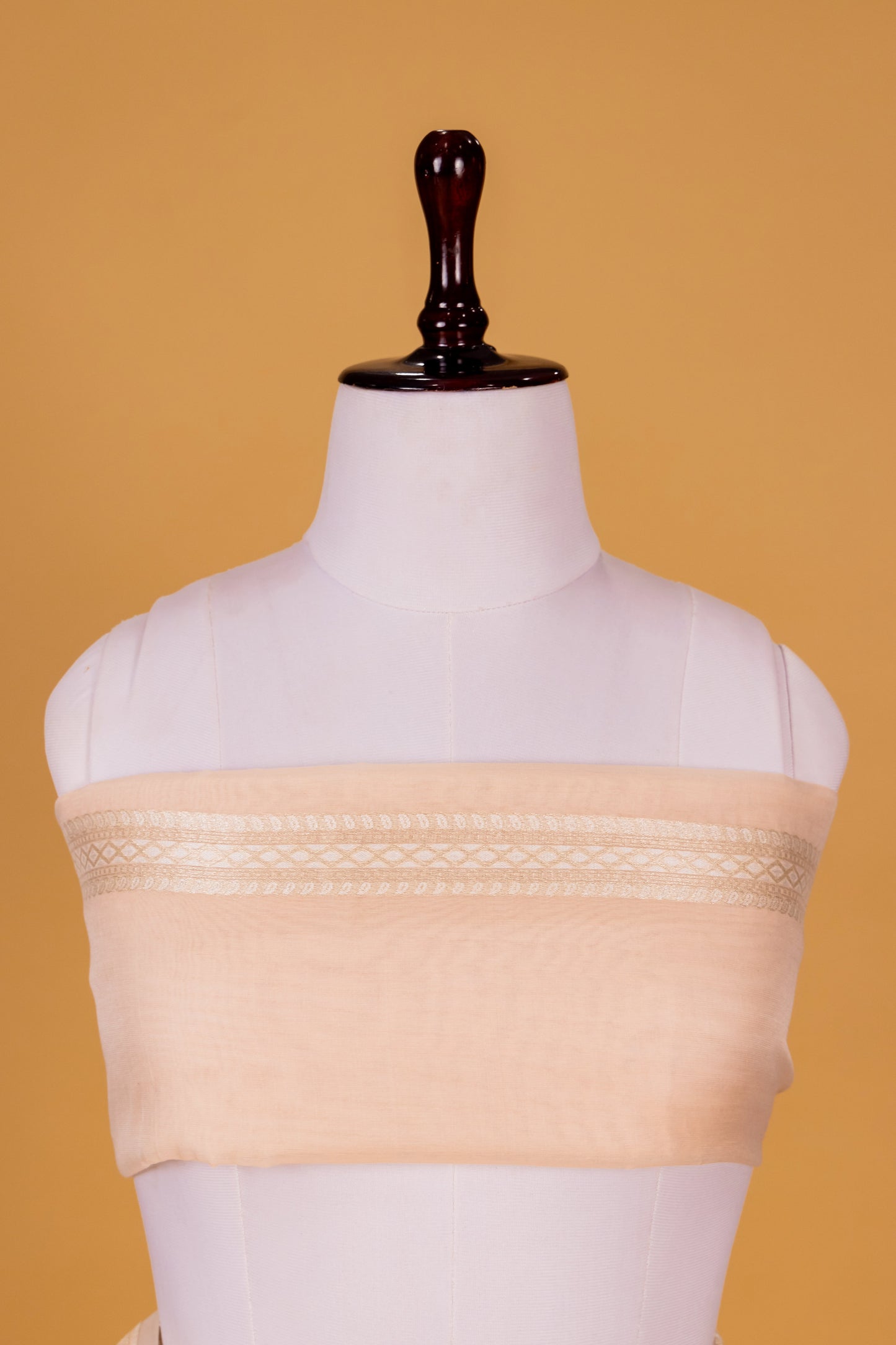 Beige Banarasi Cotton Cutwork Saree