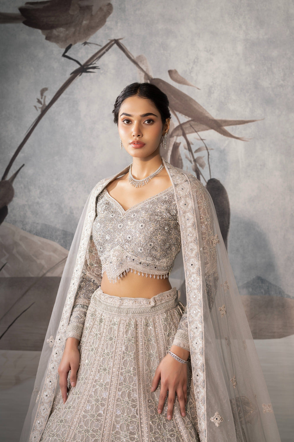 GREY SEQUENCE LEHENGA