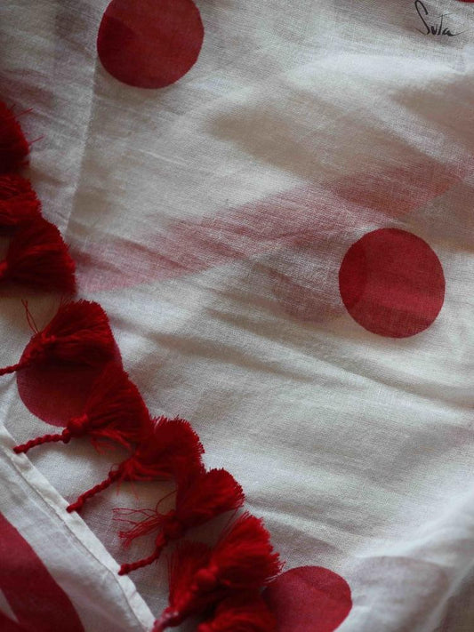 Snow cherries in the sky polka - Suta Bombay