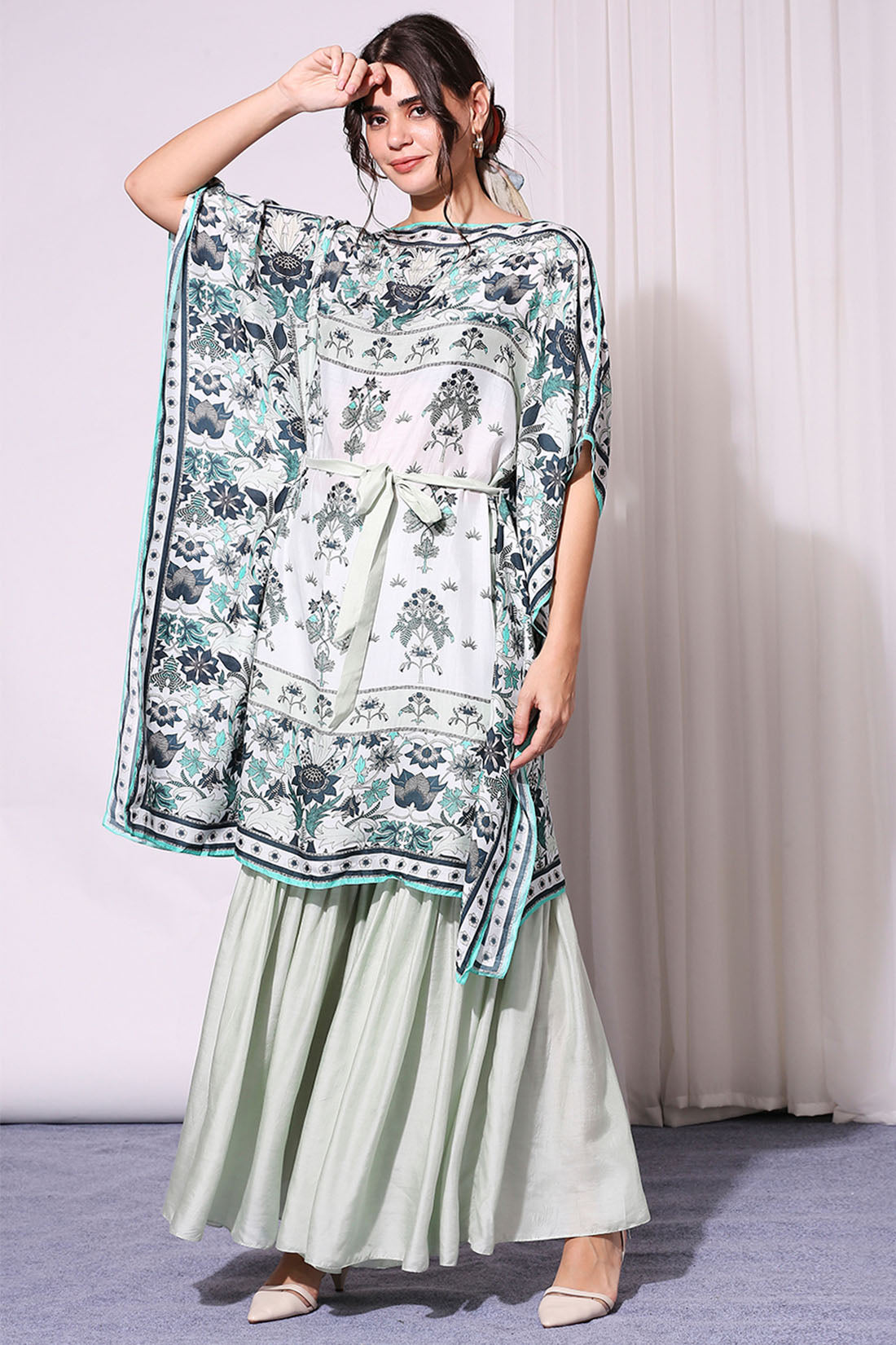 Pastel Floral Kaftaan Set