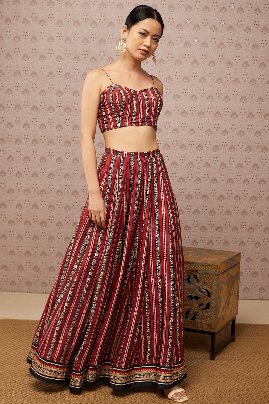 Sarouk Embroidered Lehenga Set With Jacket