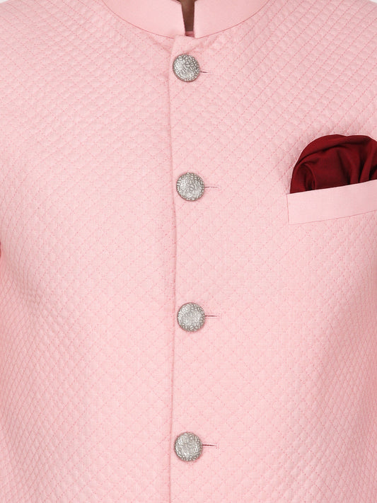 Pink Nehru Jacket with Kurta Churidaar