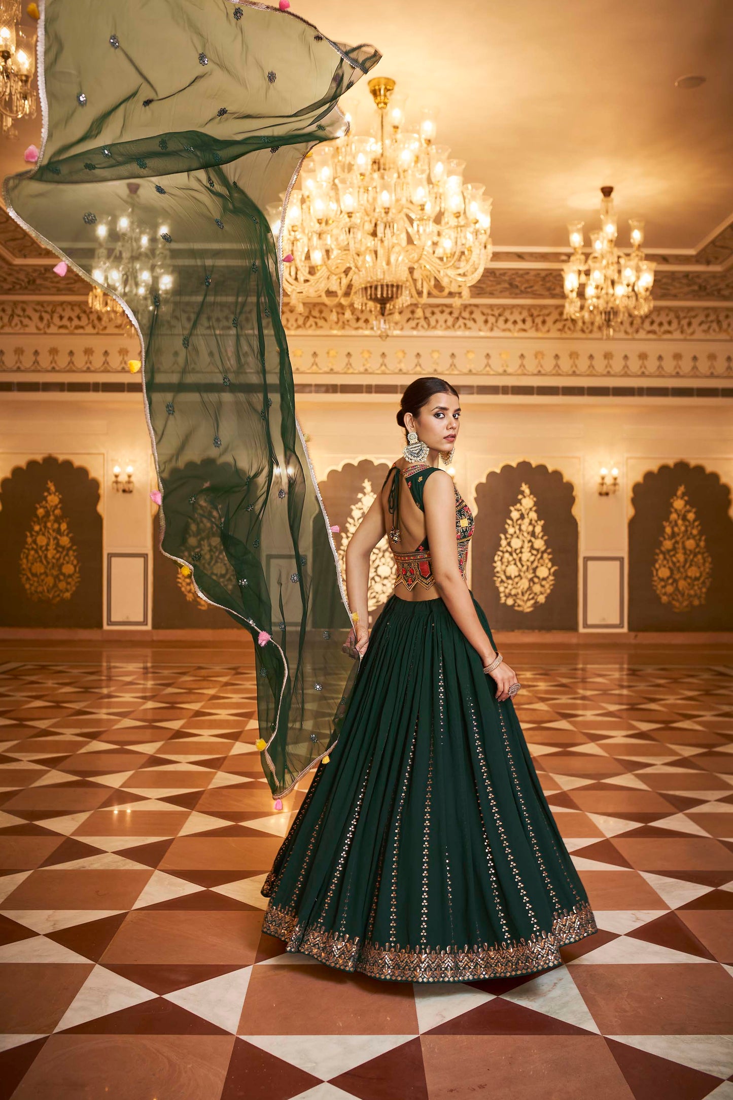 Bollywood Dark Green Lehenga Choli