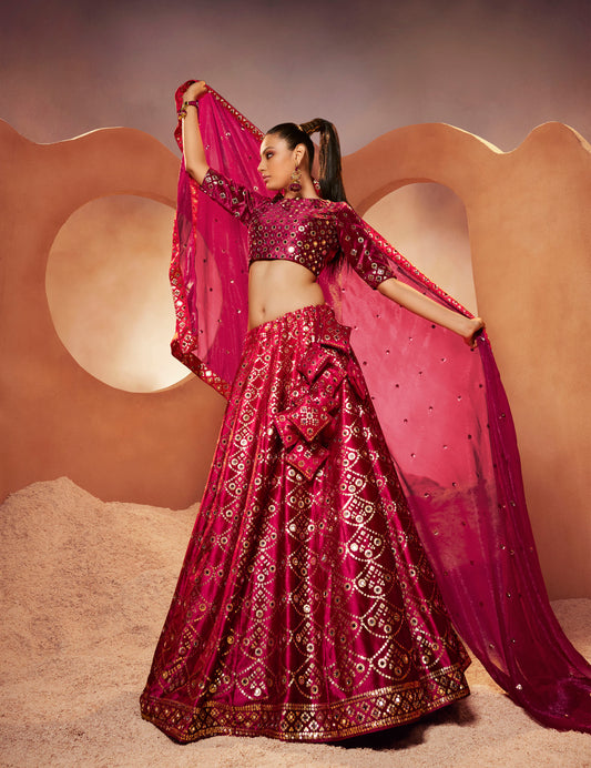 Maroon Color Velvet Sequence Work Lehenga 2282