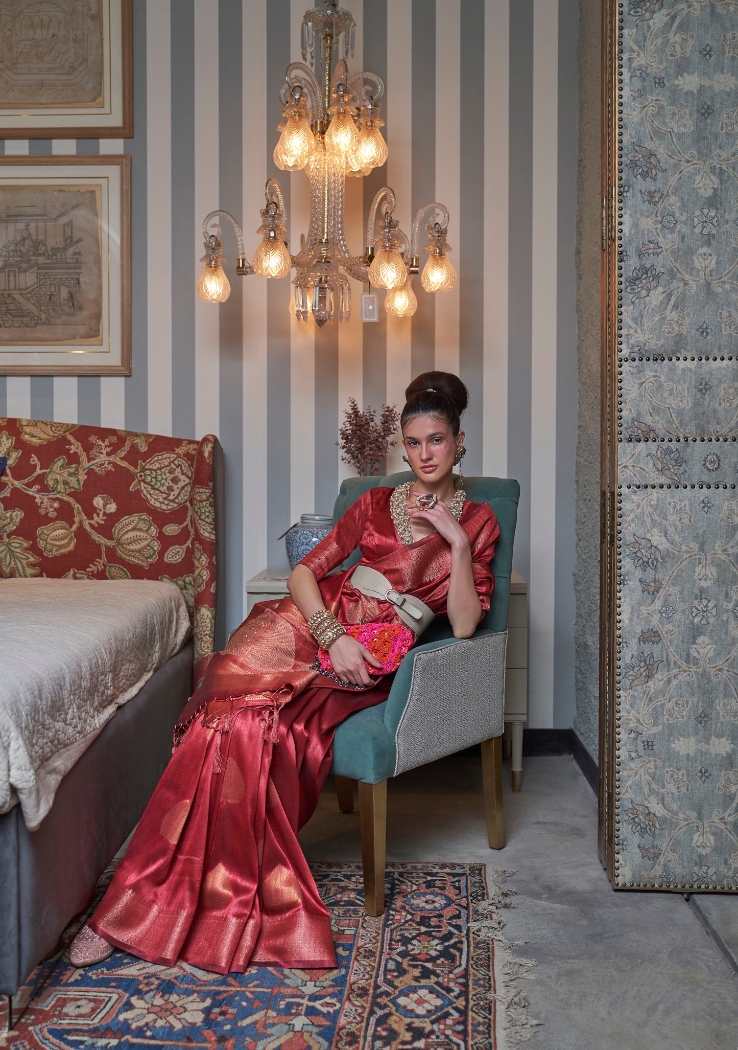 Maroon Banarasi Silk Zari Woven Saree