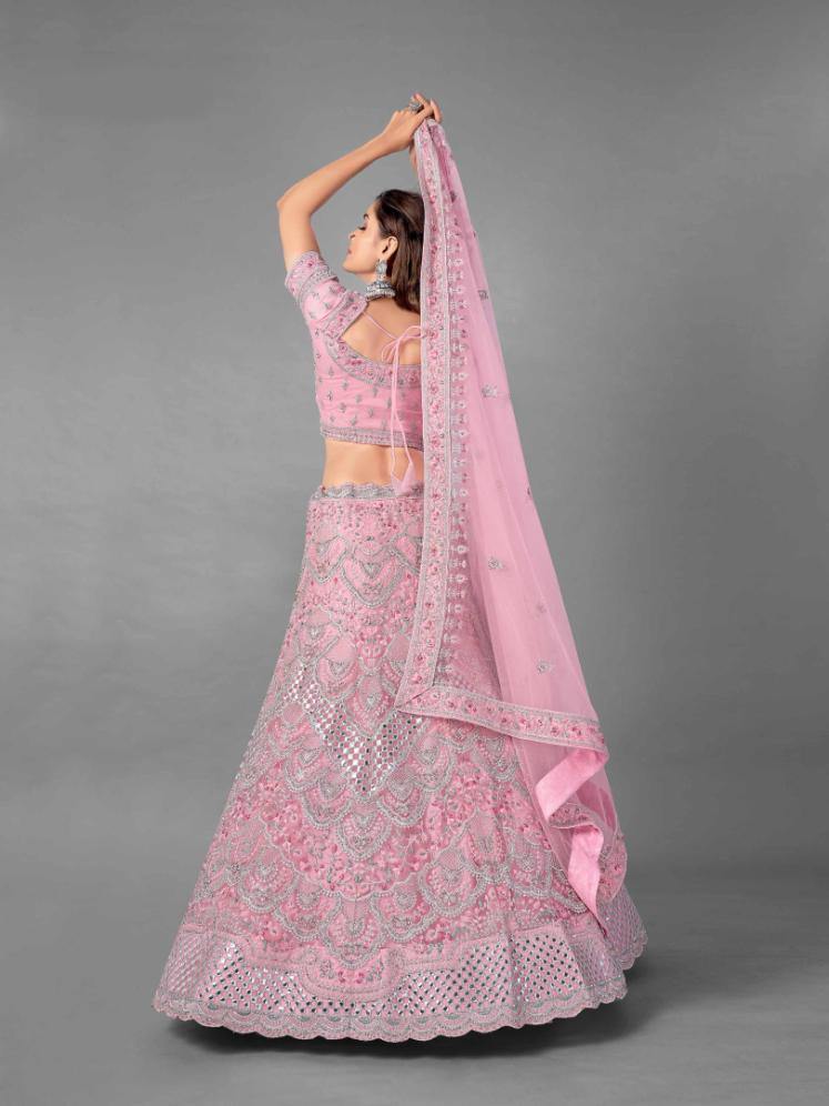 Pink Bridal Wear Lehenga Set - Glamou al