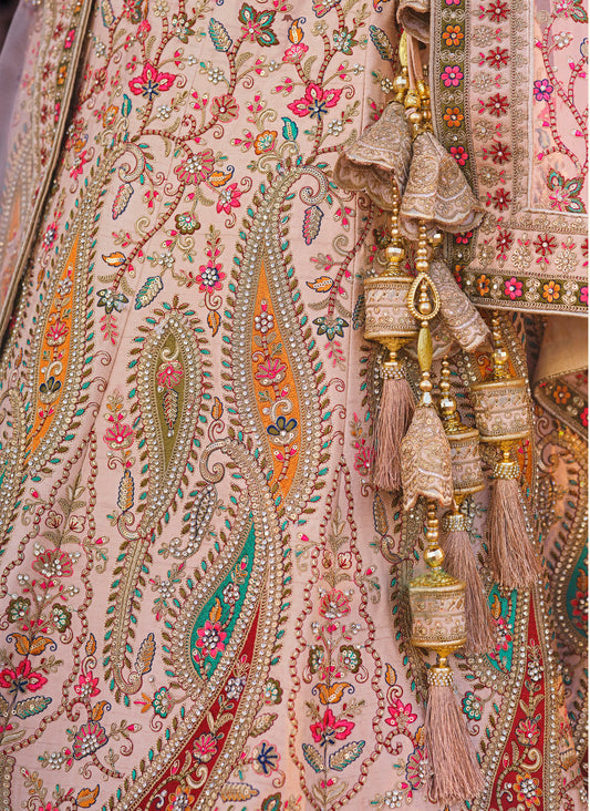 Beautiful Wedding Cream Traditional Bridal Lehenga
