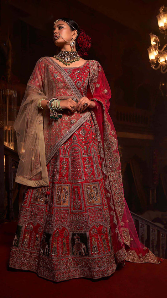 Pink Color Silk Lehenga Choli for Wedding