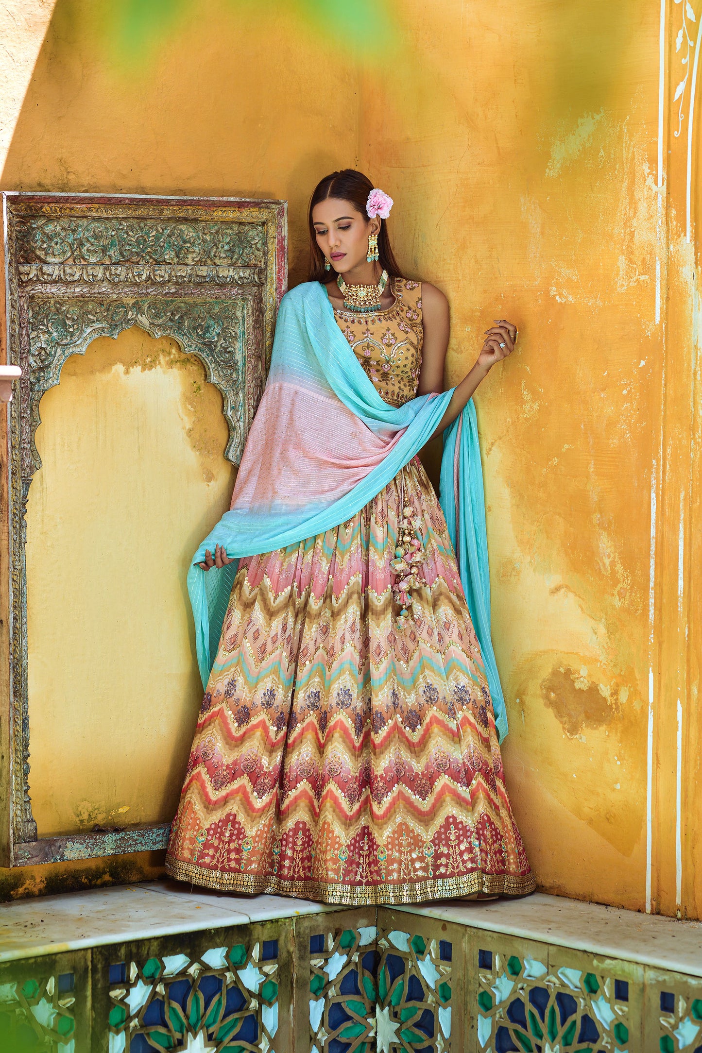 Multicolor Digital Printed Lehenga Choli for Wedding Guest AV77308