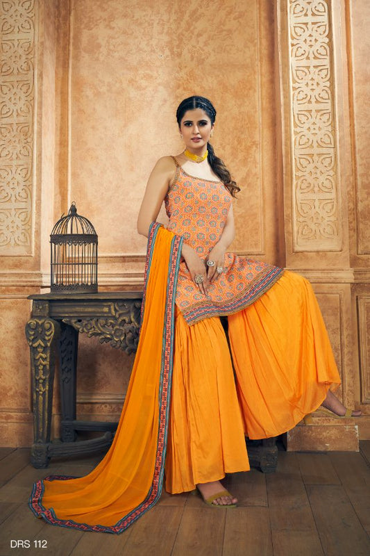 Majestic Orange Color Resham Designer Salwar Kameez
