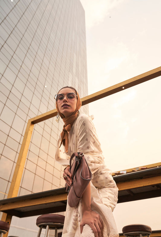 Off-White Koral Silk Saree