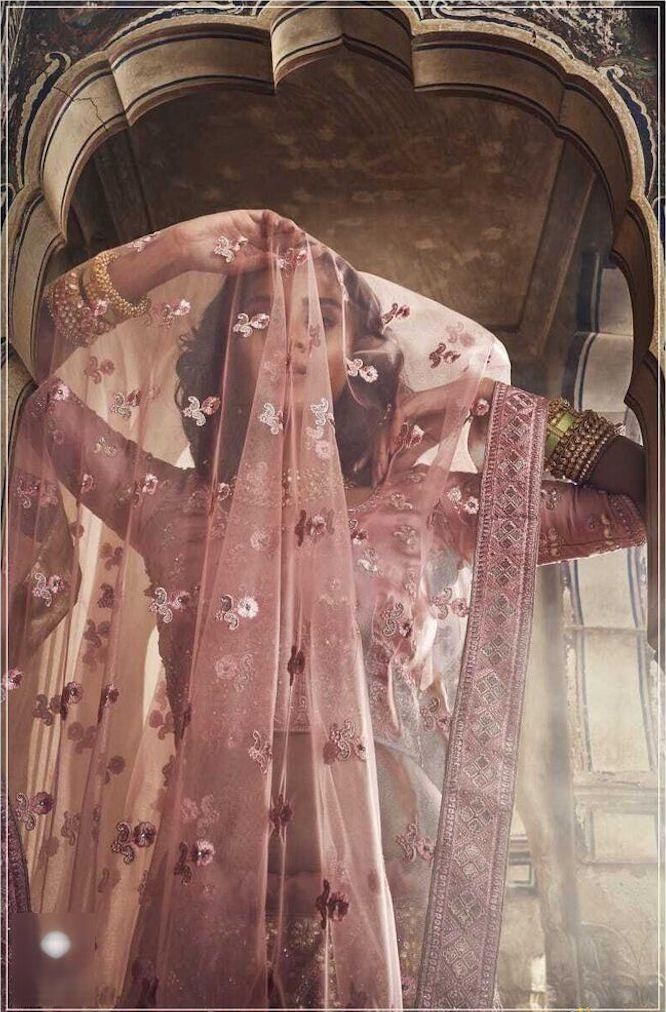 Salmon Pink Heavy Embroidery Lehenga Choli-Women-Glamou al