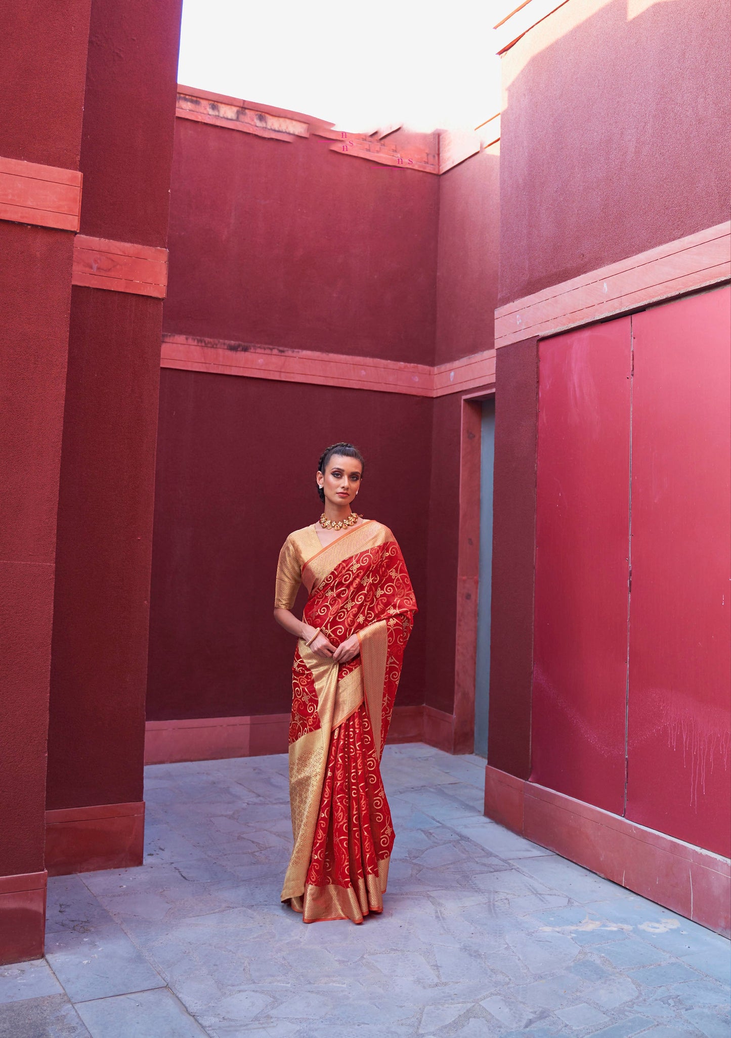 Red Patola Zari Woven Silk Saree