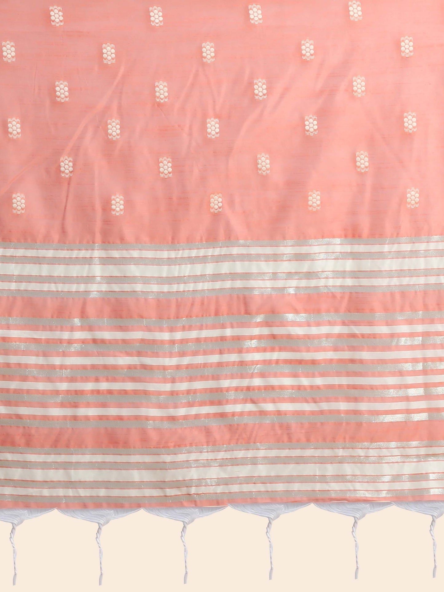 Orange Chikankari Woven Lucknowi Cotton Saree