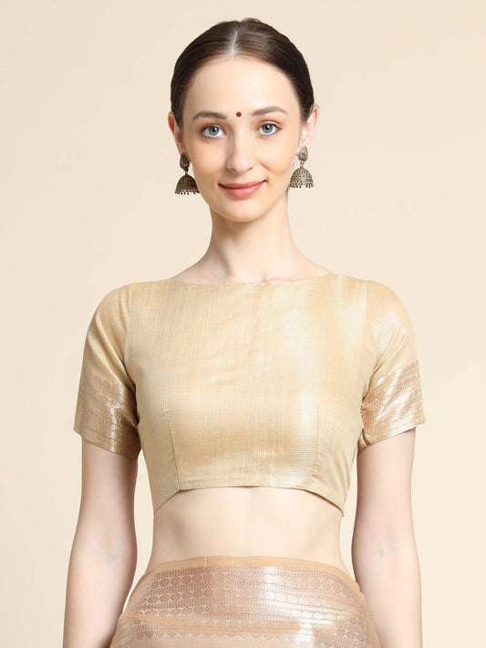 Coffee Zari Maheshwari Silk Saree