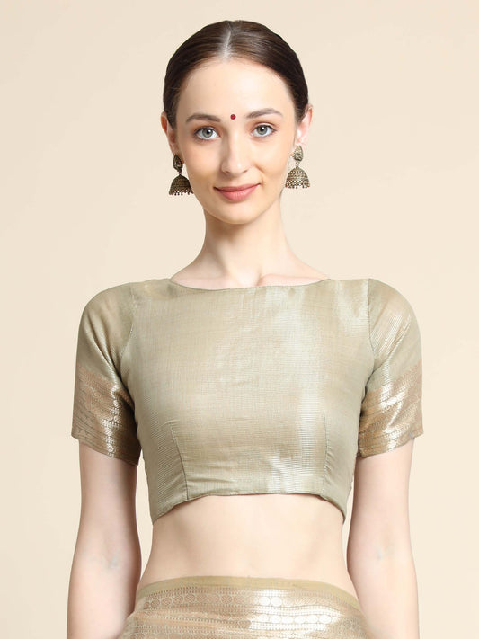 Pista Zari Maheshwari Silk Saree