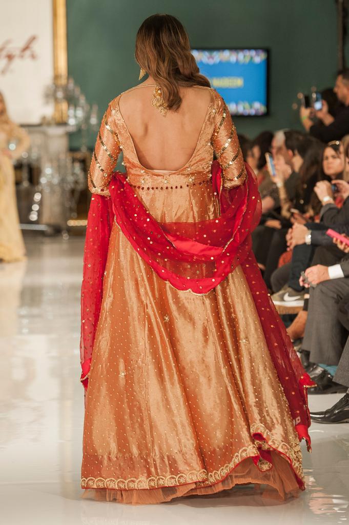 Sparkling Peach Sequence Embroidered Pakistani Designer Anarkali