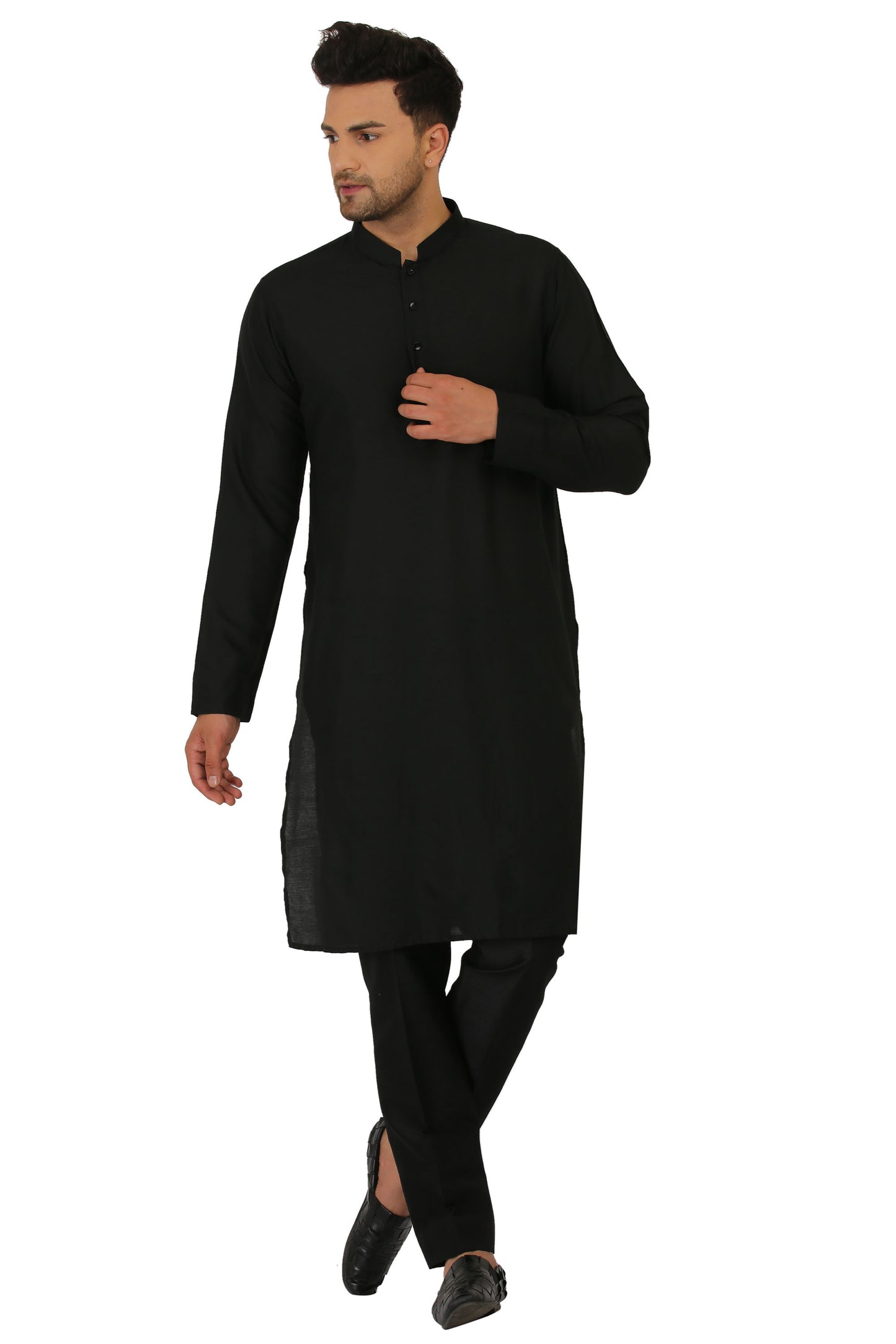 Black Nehru Jacket with Kurta Pants
