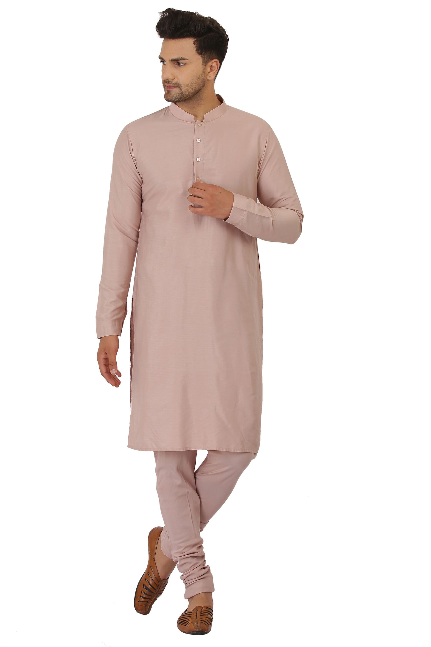 Pink Nehru Jacket with Kurta Churidaar