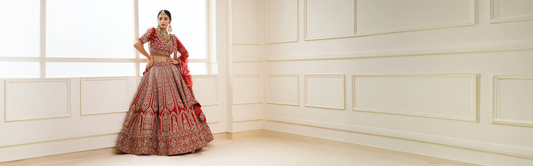 What is the significance of red in bridal lehengas?