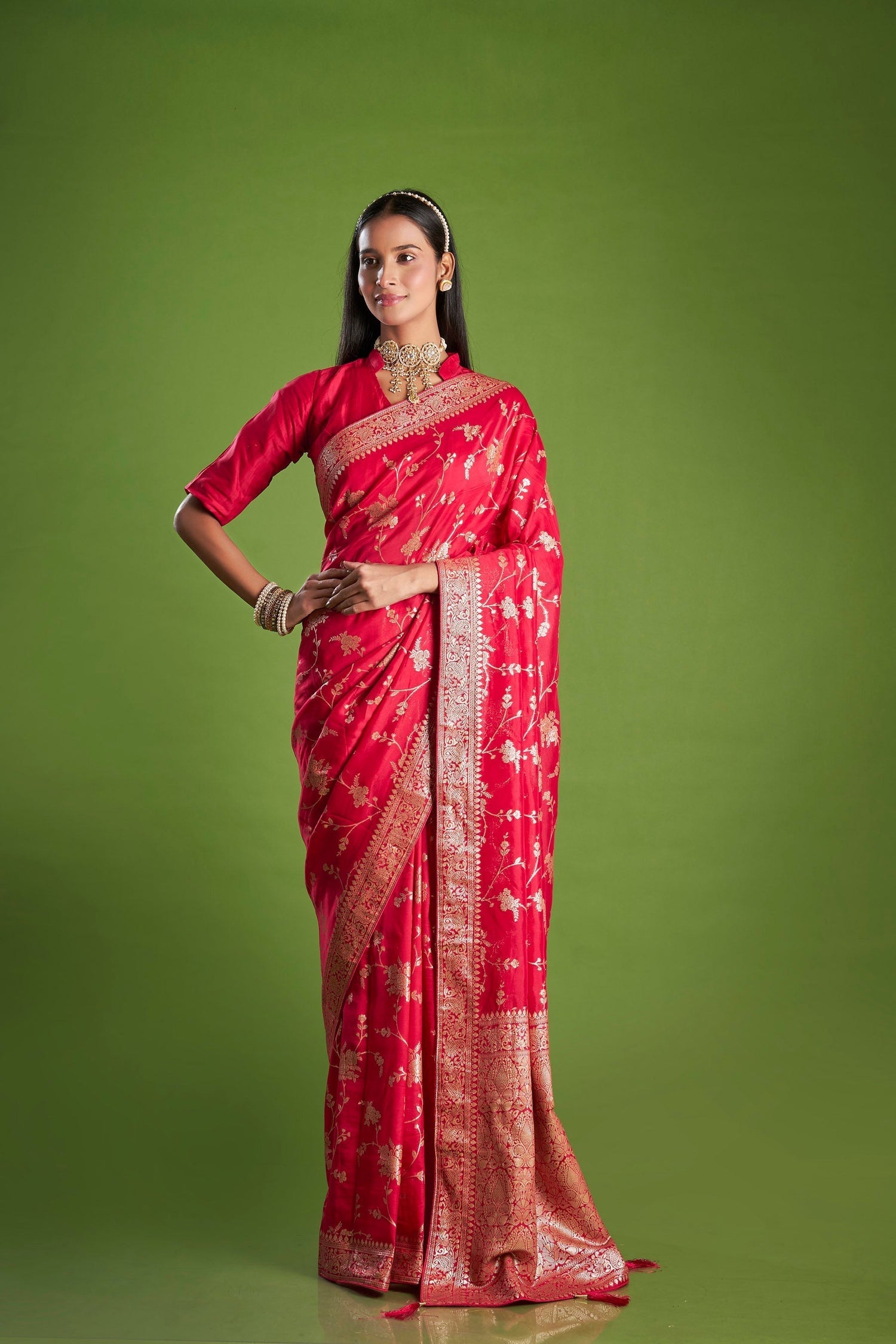 Saree red color