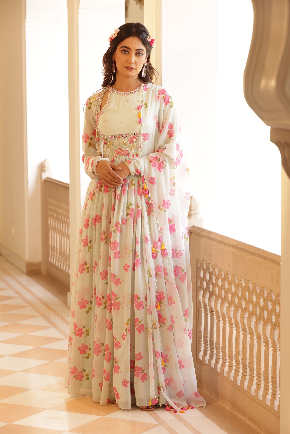 chiffon anarkali dress lily set for wedding guests – Mohi fashion This abstract printed sea dressing table shelf SIZE:39 long brown dress outfit