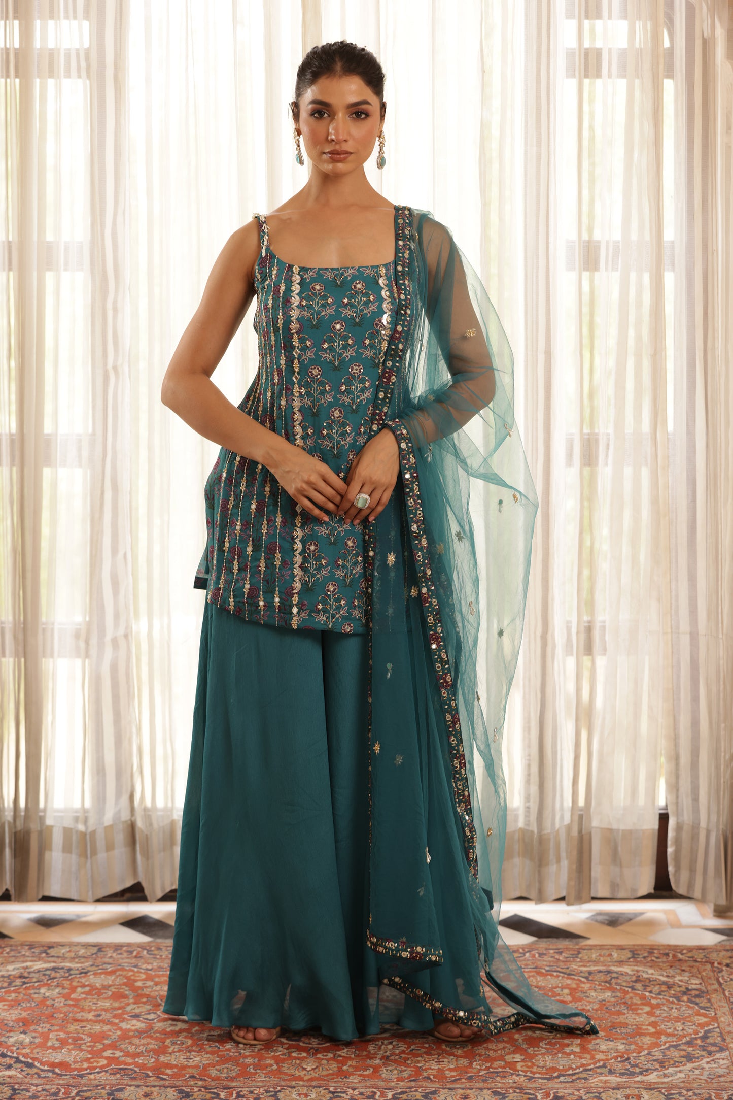 Noor Neher Green Mehendi Kurti set