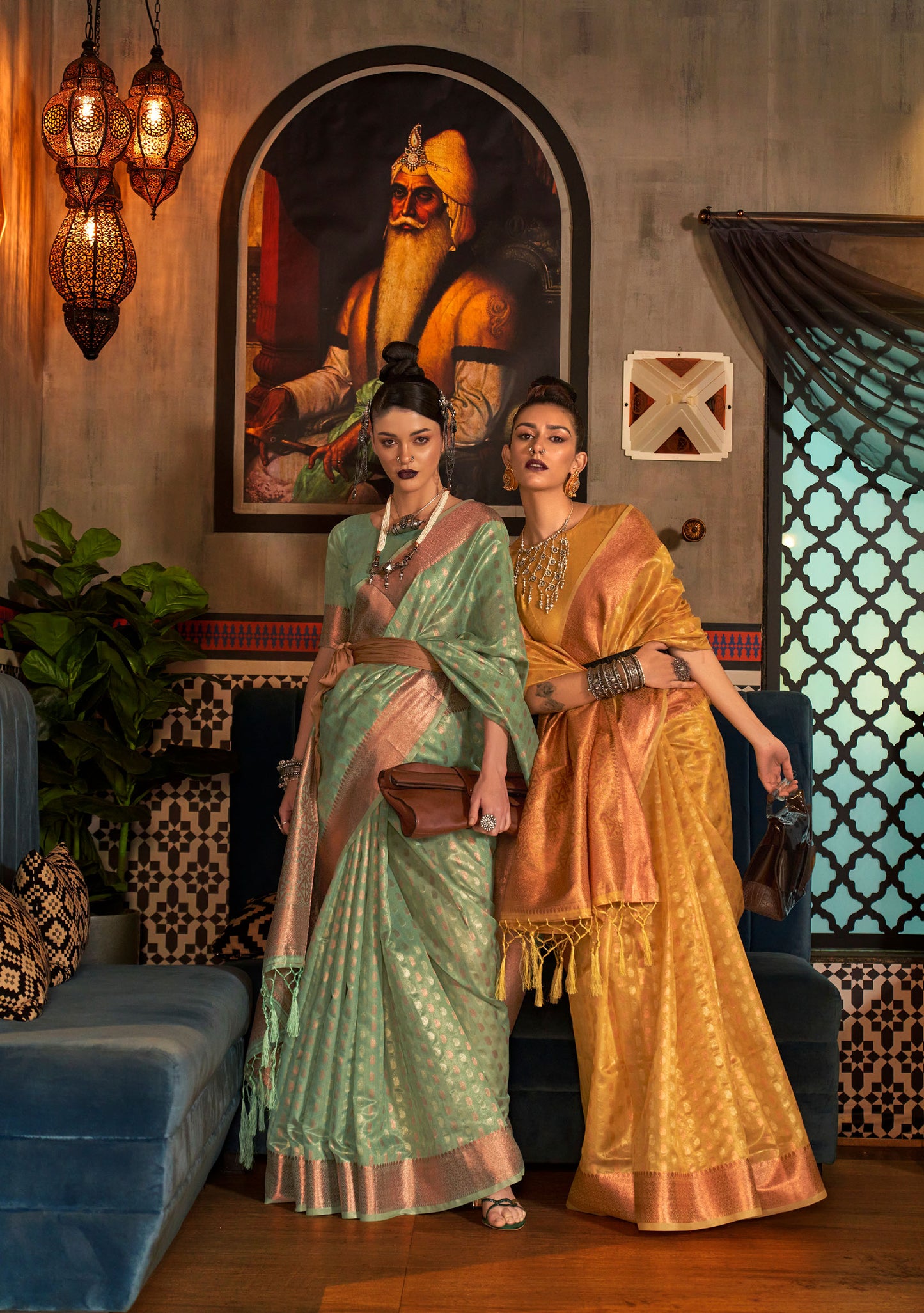 Green Karshini Silk Tissue Zari Handloom Saree