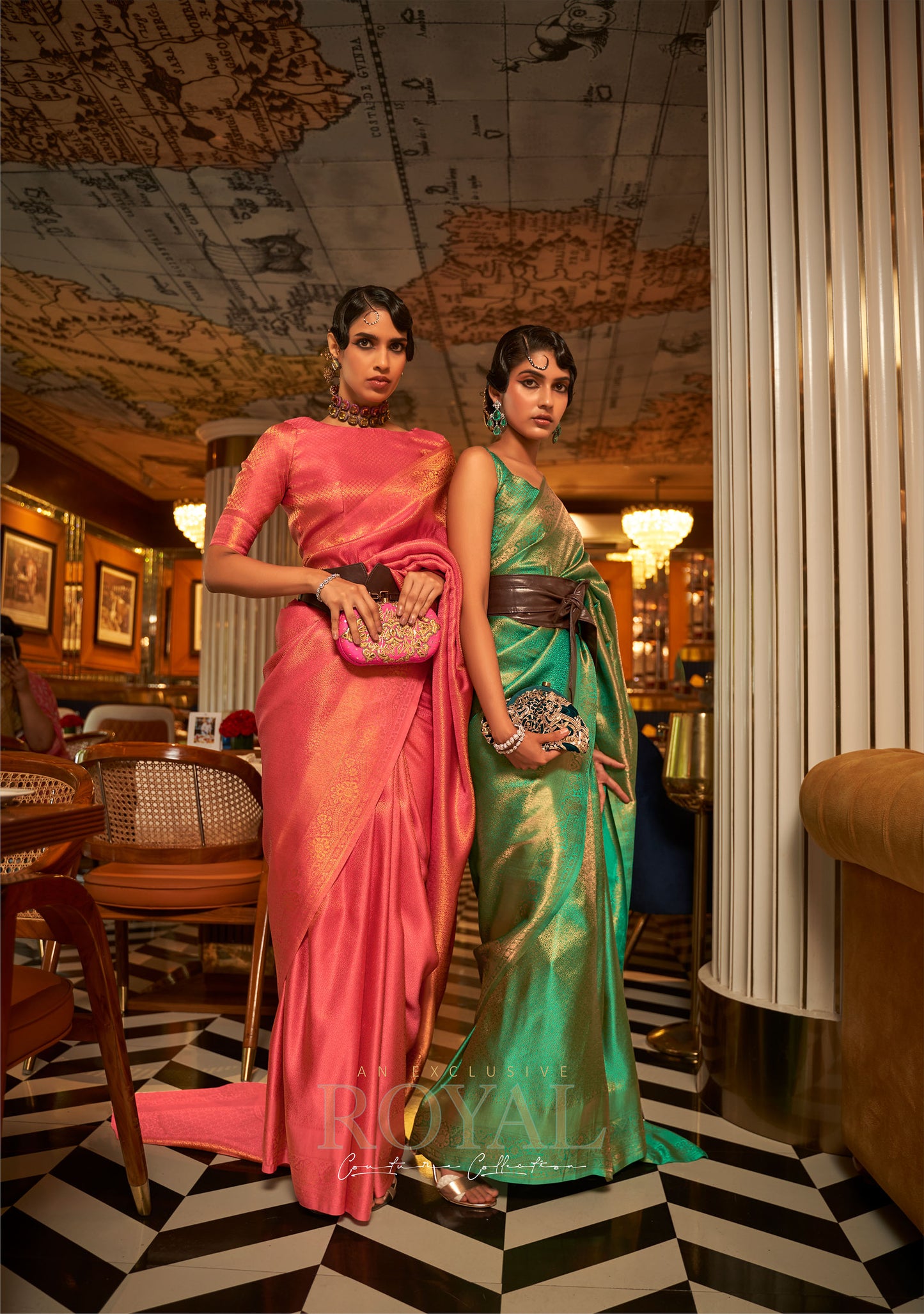 Green Kumbal Silk Nylon Satin Zari woven saree