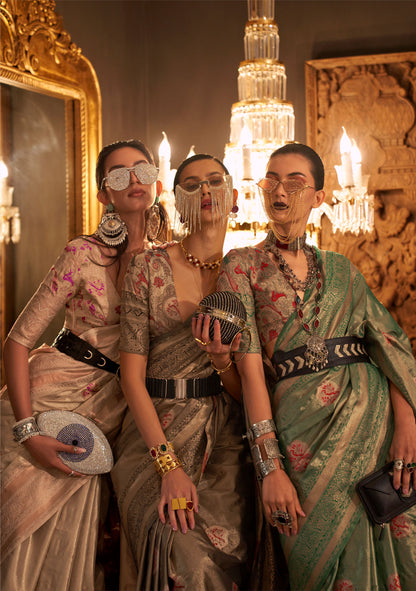 Green Kanwal Zari Handloom Saree