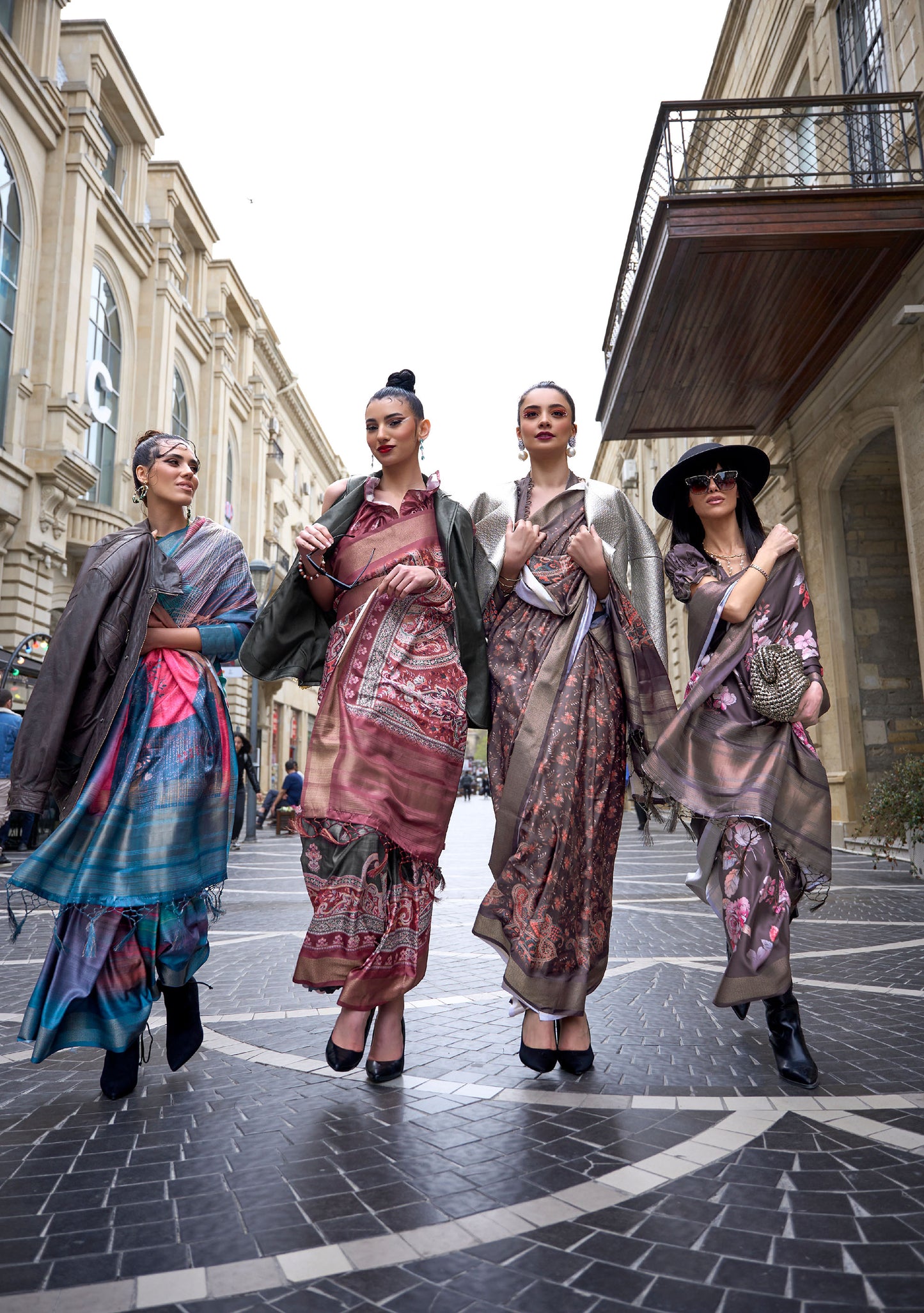 Grey and Wine Kopper Pure Gaji Silk Handloom Saree