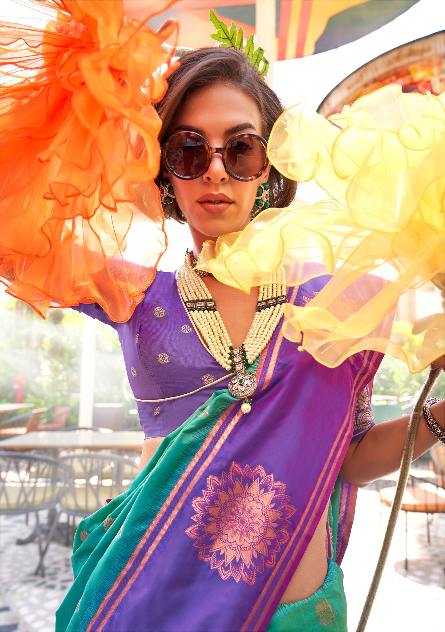 Green Kshasha Two tone handloom saree