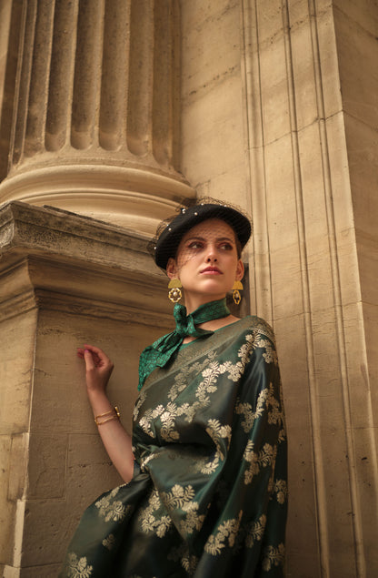 Green Kiki Rangkat Handloom Silk Saree