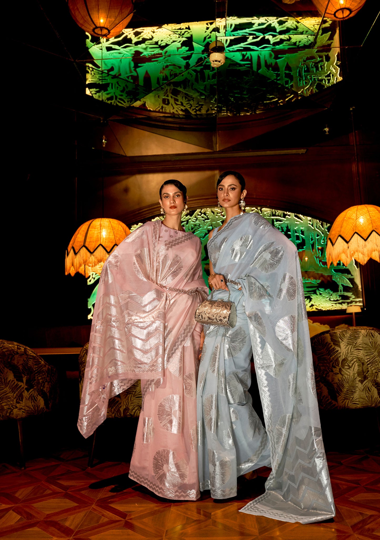 Grey Krown Silk Modal Zari woven saree