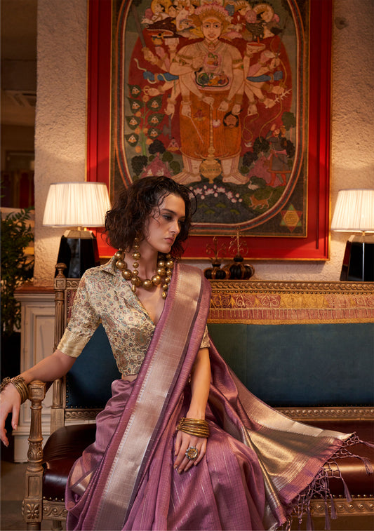 Purple Knoorie Moss chiffon Seasons saree