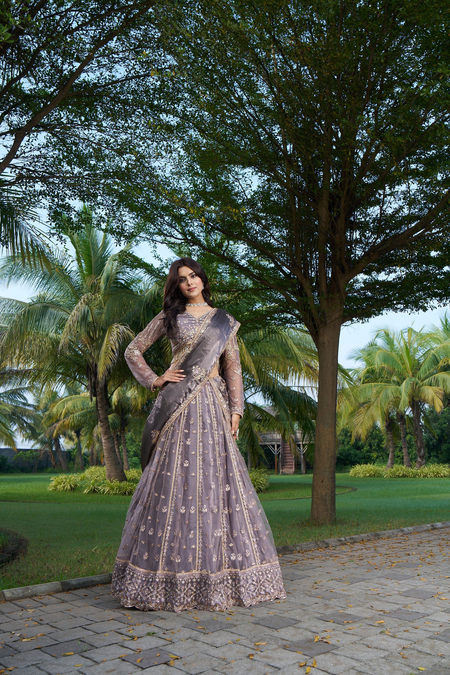 Dusty Purple Mauve Eid Lehenga