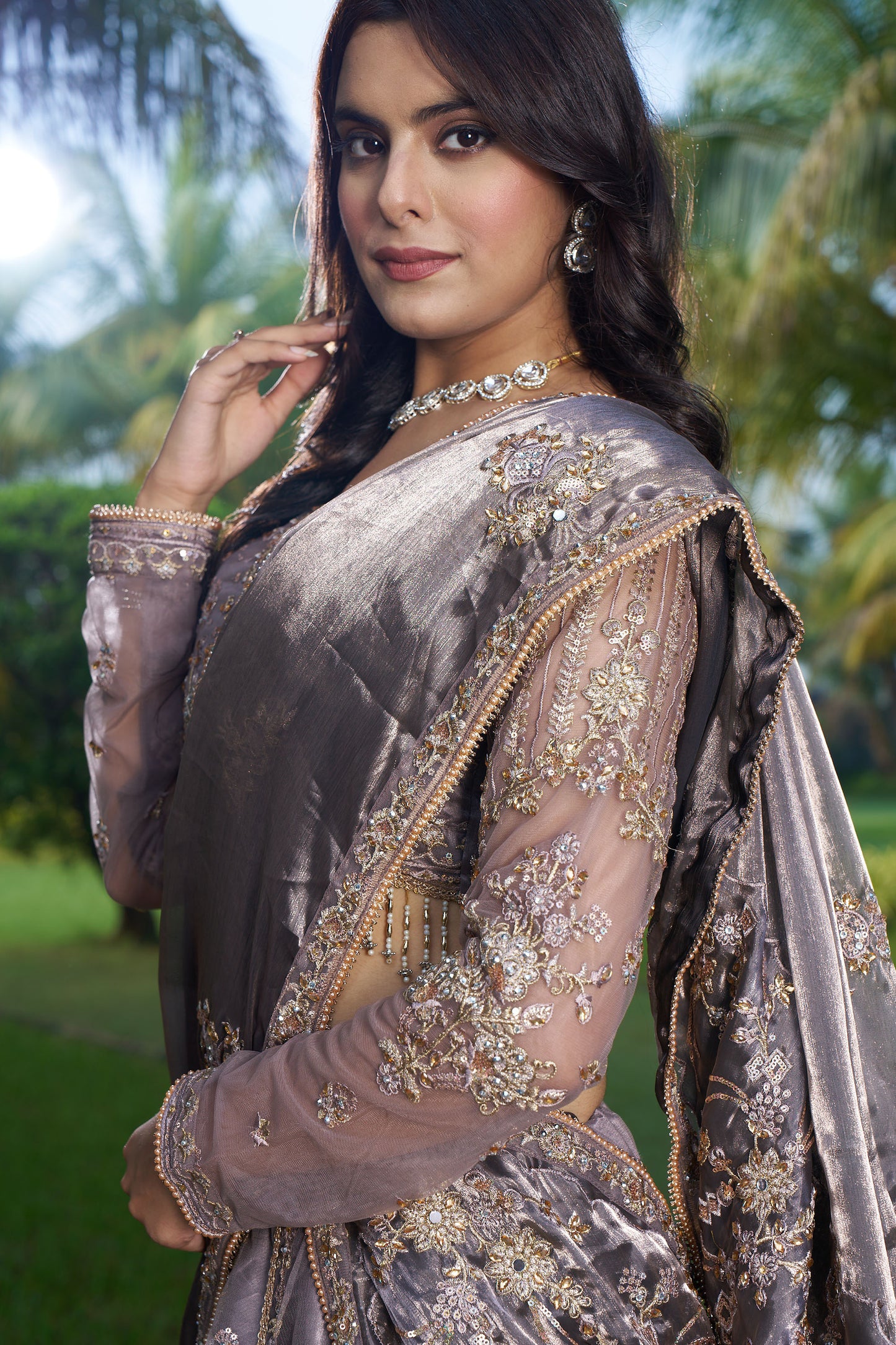 Dusty Purple Mauve Eid Lehenga