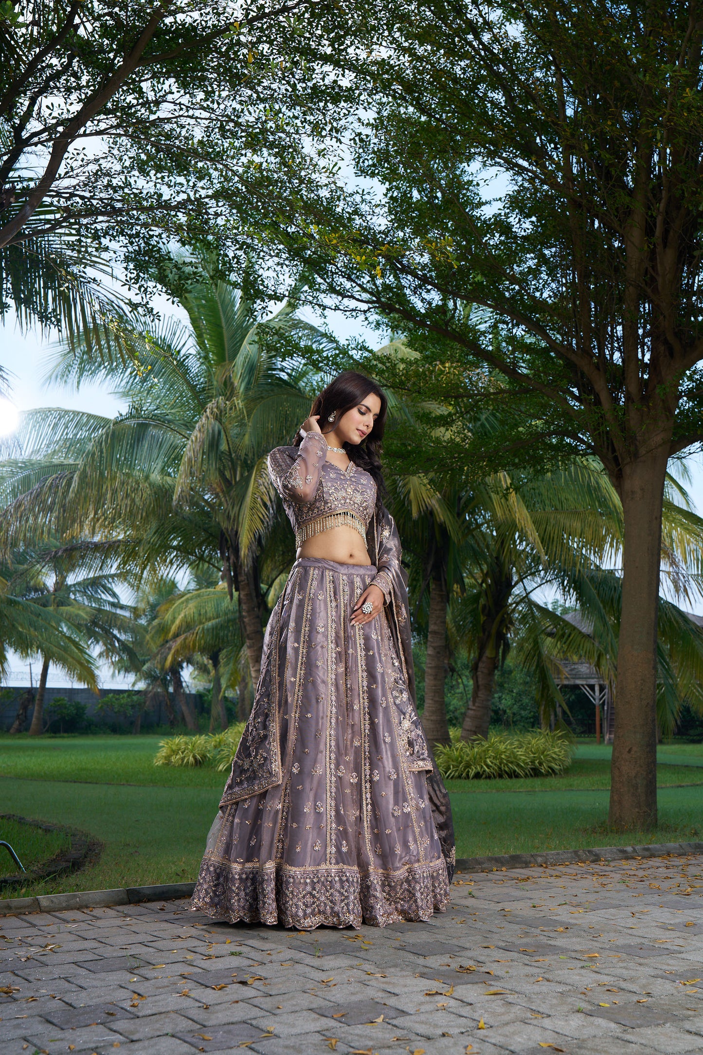 Dusty Purple Mauve Eid Lehenga