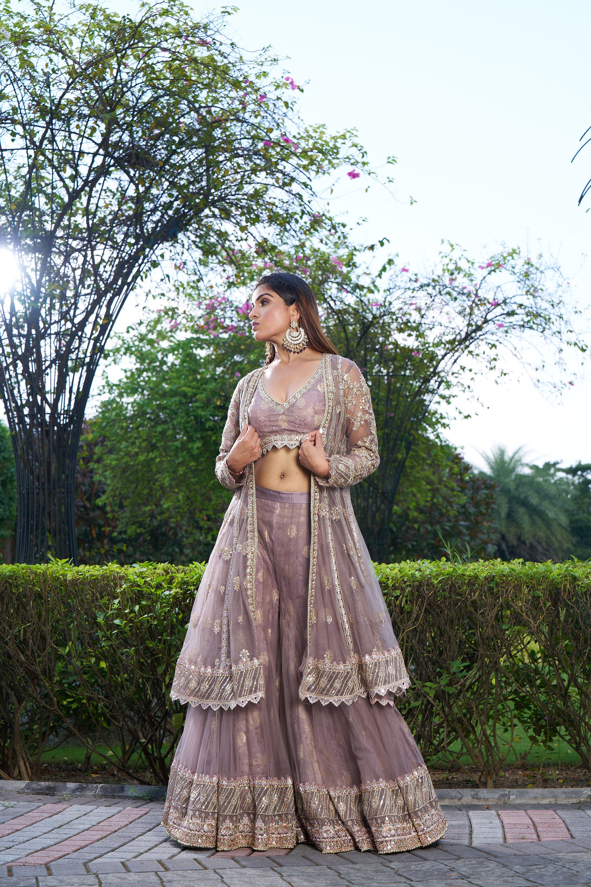modern sharara dress with jacket Shop Yellow Jacket Sharara Set Online