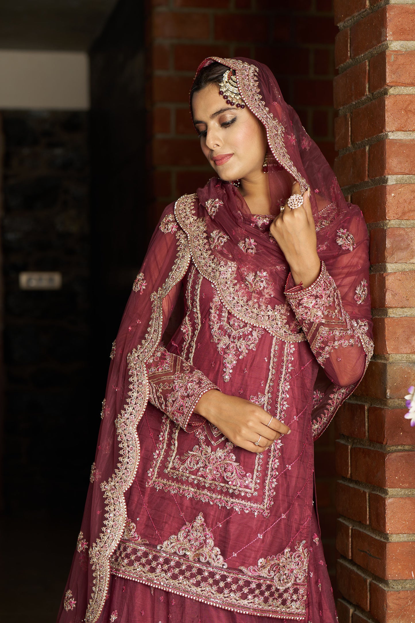 Dusty Red lehenga with Top