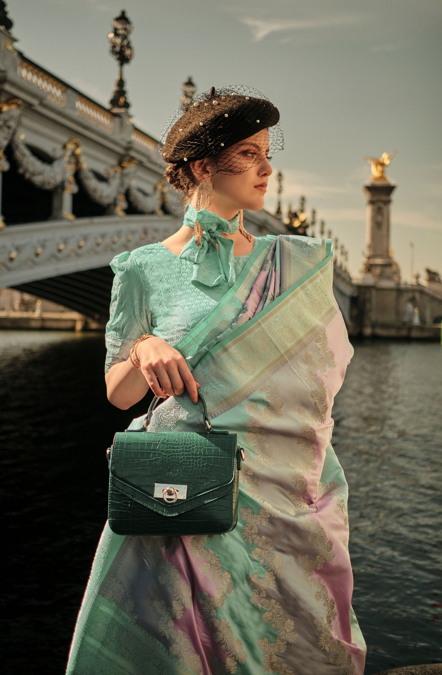 Light Green Kiki Rangkat Handloom Silk Saree