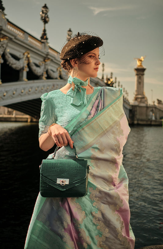 Light Green Kiki Rangkat Handloom Silk Saree