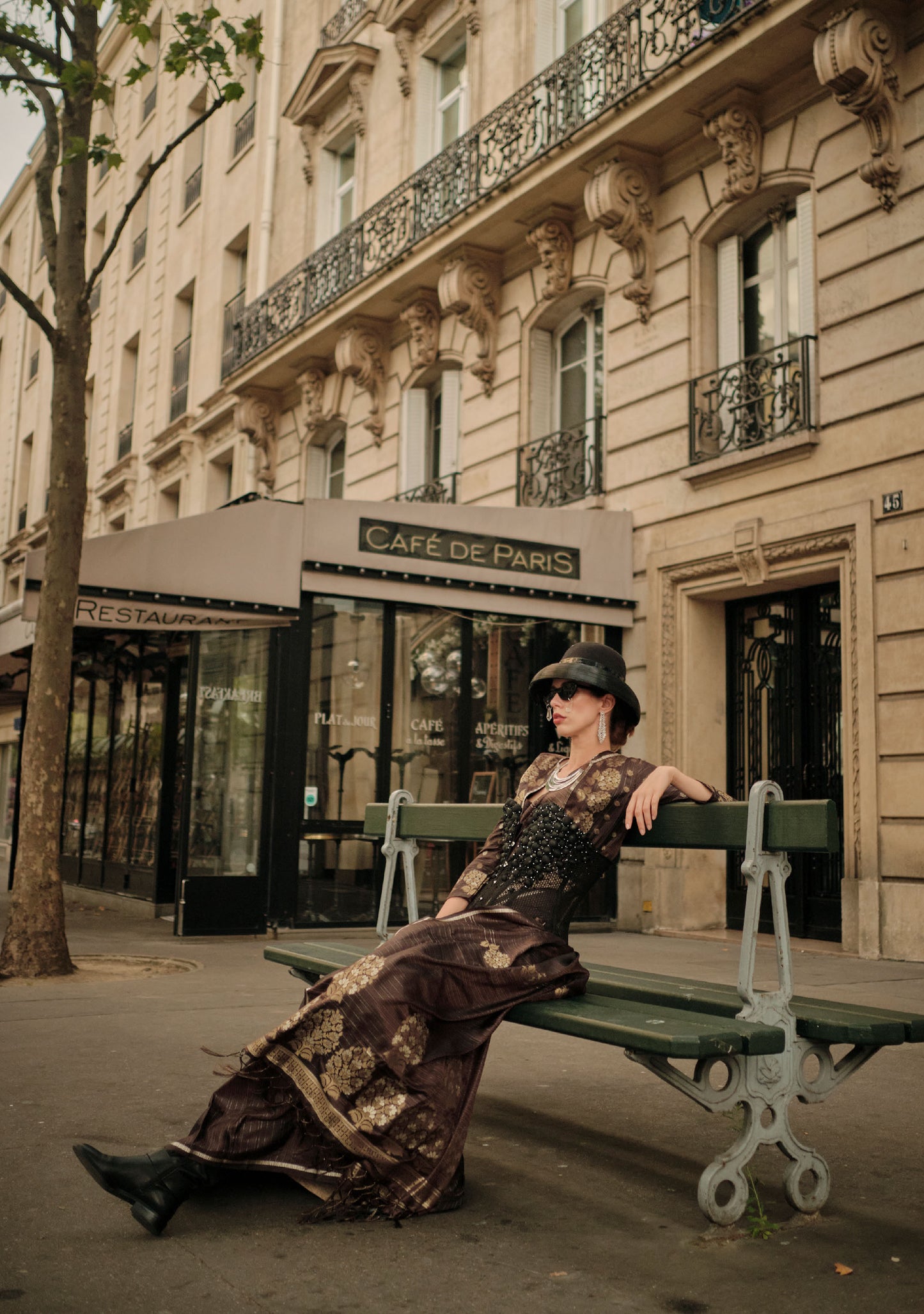 Brown Kronicle Pure Satin Zari Handloom Saree