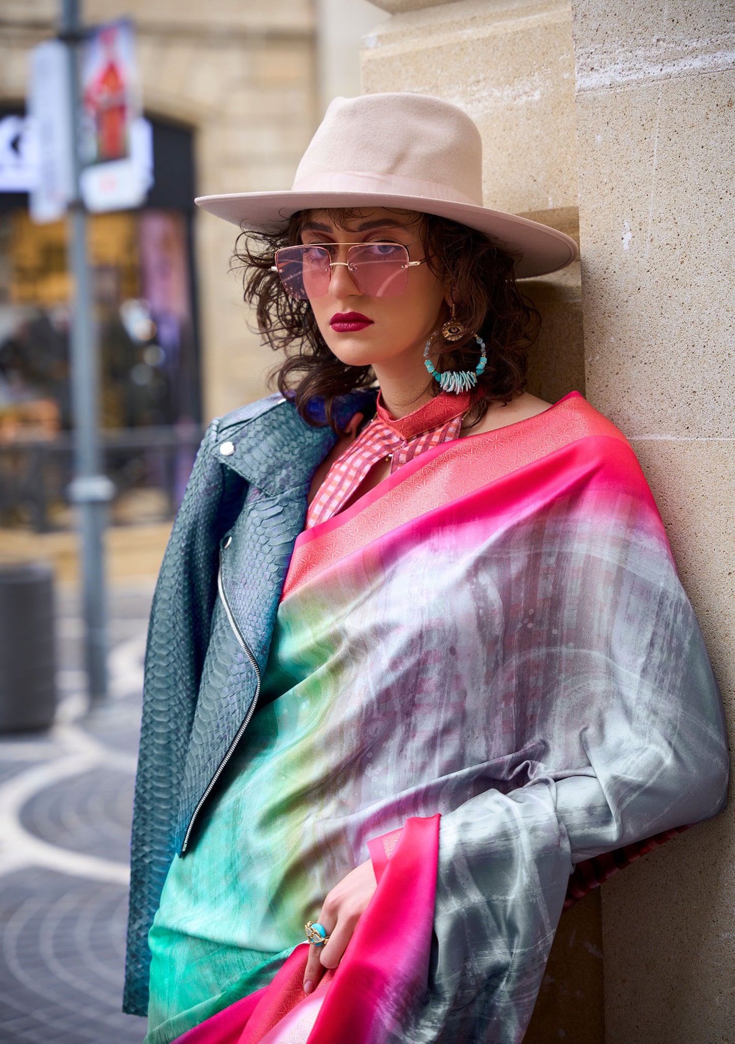 Turquoise Kopper Pure Gaji Silk Handloom Saree