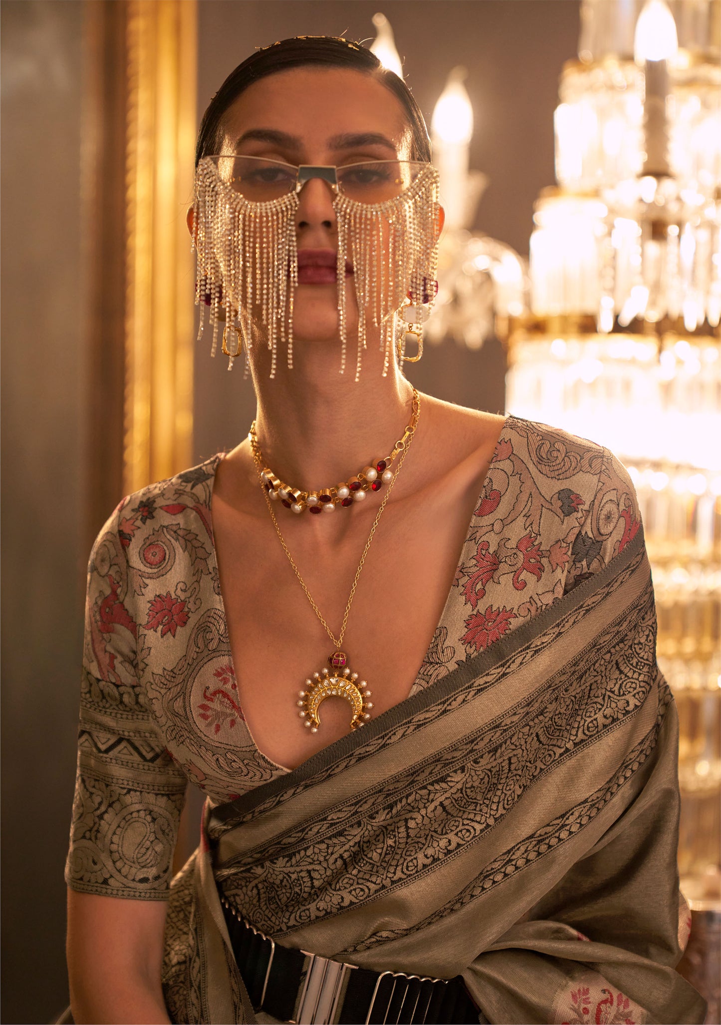 Copper Kanwal Zari Handloom Saree