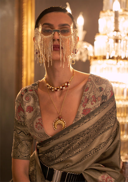 Copper Kanwal Zari Handloom Saree