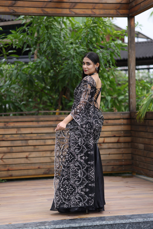Noir Radiance Black ready to wear Saree