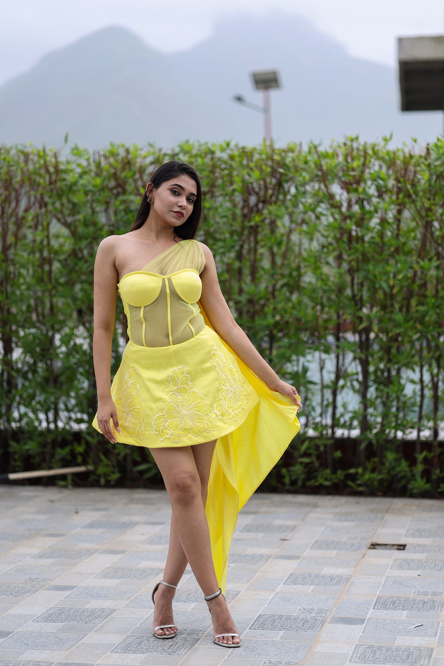 Morning Dew Yellow mini frock