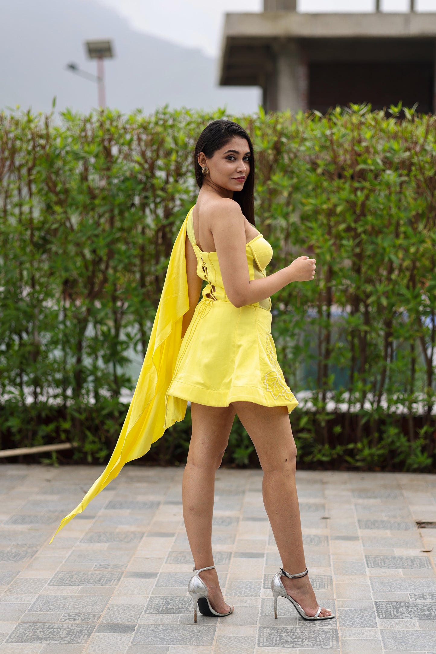 Morning Dew Yellow mini frock