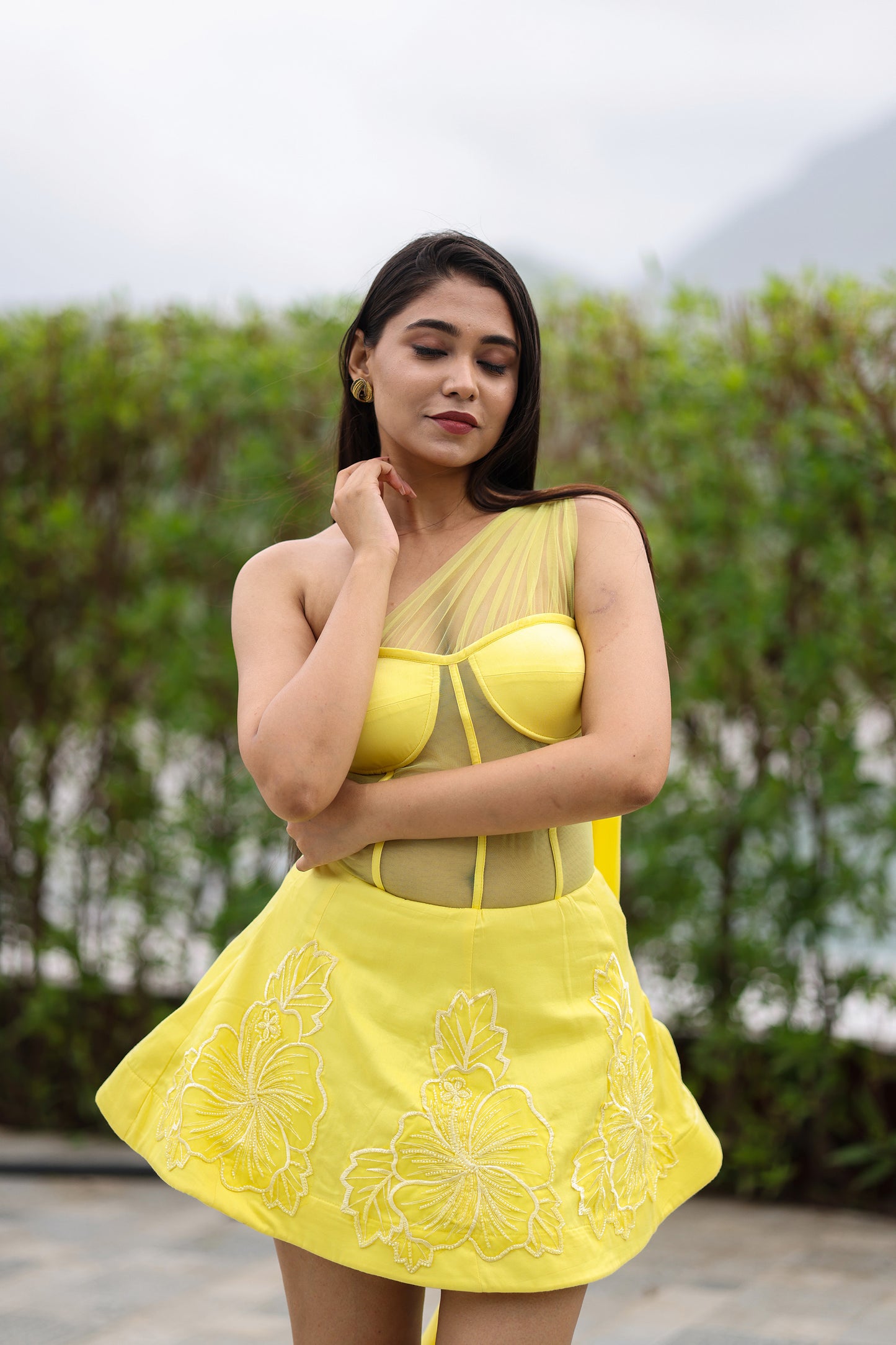 Morning Dew Yellow mini frock